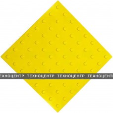 Плитка тактильная полиуретановая, линейное расположение конусных рифов, 500x500х4 мм, желтый