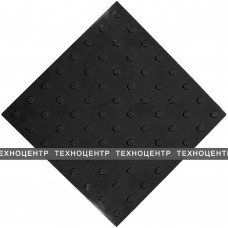 Плитка тактильная полиуретановая, линейное расположение конусов 500x500х4 мм, черный