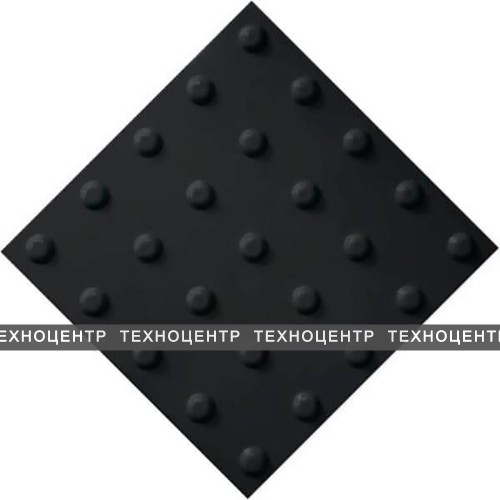 Плитка тактильная ПВХ, чёрная, с линейным расположением конусов, размер - 300 x 300 мм
